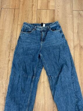 H&M Wide-Leg High-Rise Jeans - Blue Denim